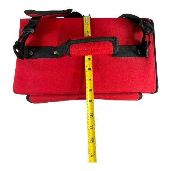 Sizzix Sizzlits Red Tote Bag Carrier Shoulder Strap Holds 4 Alphabet Sets Zipper - Picture 11 of 12